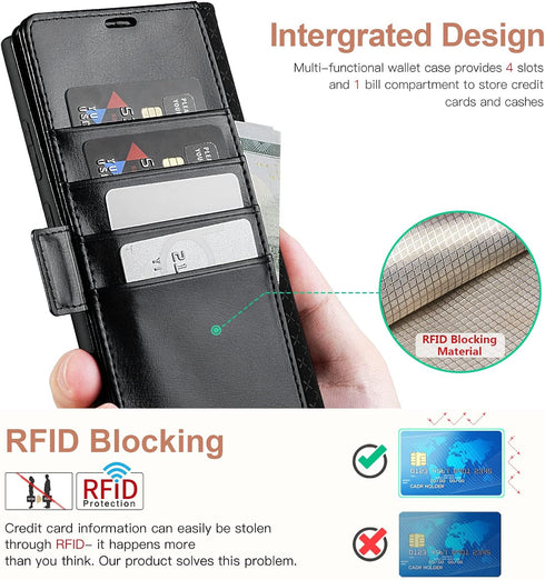 OCASE Compatible with Galaxy S22 Ultra 5G Wallet Case, PU Leather Flip Folio Case with Card Holders RFID Blocking Kickstand [Shockproof TPU Inner ...