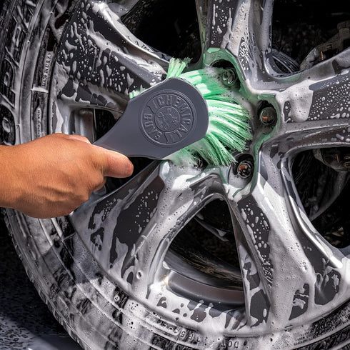 Chemical Guys ACCG08 Wheelie All Exterior Surface and Wheel Brush (Safe for Cars, Trucks, SUVs, RVs, Motorcycles, & More) Green...