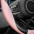 Soft Cute Light Pink Microfiber Leather Anti-Slip Steering Wheel Cover, Universal 15 Inch for Women Girls, Fit Vehicles, Sedans, SUVs, Vans, Truck...