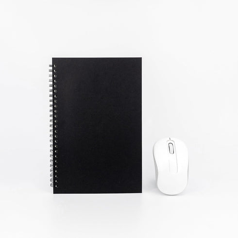 8.65 x 5.9 Inch 1 Pack College Ruled Notebook, Soft Black Cover Spiral Notebook, Memo Notepad Sketchbook, Students Office Business Diary Spiral Bo...
