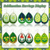 SHUANGART 194 Pcs St. Patrick's Day Sublimation Blank Superfine Glitter Earrings Kit, Green Shamrock Printed Chunky Glitter Faux Leather Earrings ...