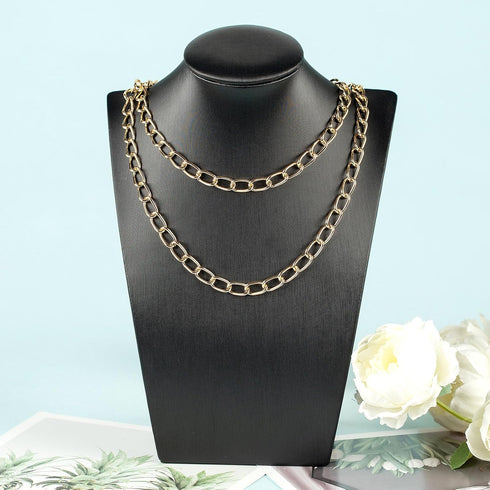 YOUBEIYEE 32.8 Feet Gold Plated Aluminum Jewelry Chains Bulk Twist Curb Link Chain Necklace Handmade DIY Jewelry Chain for Jewelry Making...