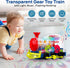 Music Train Toy with LED Light up for Kids - Colorful Moving Transparent Gears for Toddlers -Tummy Time Crawling Baby Toys -Ideal Gift for Boys Gi...
