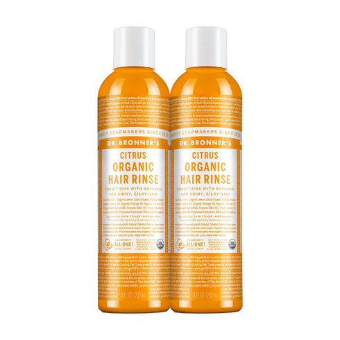 Dr. Bronner's - Organic Hair Rinse (Citrus, 8 Ounce) - Nourishing & Effective, Gentle Conditioning Cleanser for Skin & Hair, No Synthetic Ingredie...