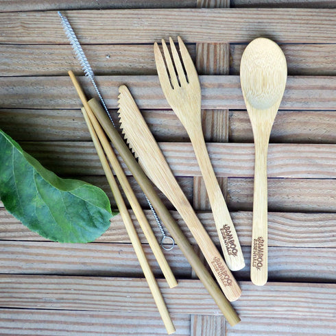 Travel Utensils with Case Set Fork, Knife, Spoon, Chopsticks, Straw, Straw-cleaning brush, Travel Pouch and Carabiner, Excellent For Everyday Use!...