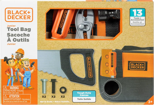 BLACK+DECKER Junior Tool Bag 13 Piece Set - includes Hammer, Hand Saw, Screw Driver & More!...