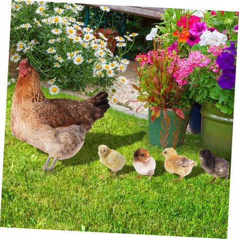 1 Set Hen Chick Ground Plug Yard Decor Yard Sign Simulation Chicken Insert Acrylic Chicken Stake Garden Chicken Decoration Courtyard Insert Garden...