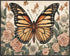 Posterizer 1 pcs- Beautiful brown butterfly next to wild Pink flowers-Art for Animal Lovers-Floral Botanical Art- Gift for Men Women Teens-Living ...