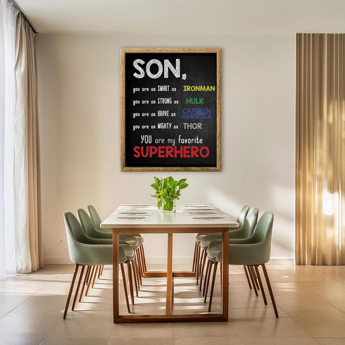 Posterizer 1 pcs-Son You Are My Favorite Superhero-Movie & Cinema Art-Typography Art-decor for Boys, Teens Bedroom- UNFRAMED Wall Art...