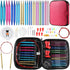 LOOEN 57pcs Aluminum Circular Knitting Needles Set with Ergonomic Handles,13 Size Interchangeable Crochet Needles with Storage Case for Small Proj...