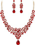 EVER FAITH Women's Austrian Crystal Art Deco Bridal Floral Wave S-Shaped Teardrop Necklace Earrings Set...