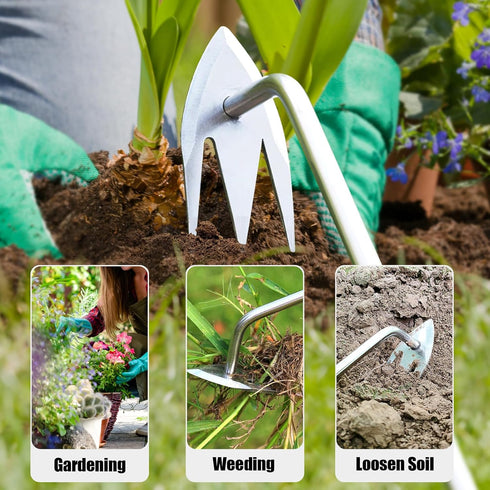 SWANSOFT Stainless Steel Weed Puller, Manual Hand Weeder Tool, Garden Weeding Tool for Yard...