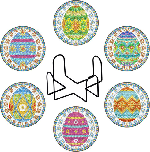 KTHOFCY 5D Coasters for Drinks?6 Pcs Diamond Painting Coasters with Holder, Flower Coasters Diamond Painting Kits for Beginners, Adults & Kids Art...