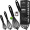 Silicone Whisk,Whisk Non Scratch Whisk for Nonstick Cookware, 5+7+9+11in Siliocne Coated Wisk Perfect for Blending,Beating,Stirring and Kitchen Co...