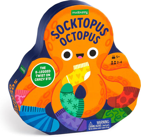 Mudpuppy Socktopus Octopus – 8 Legged Version of Classic Kids Crazy 8’s Memory Game with Color Matching and Pattern Recognition for Children Ages ...