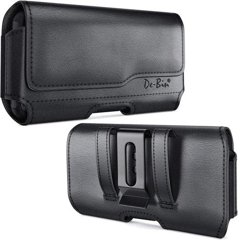De-Bin Holster for Galaxy S24, iPhone 15, 15 Pro, 14, 13, 12, 11, X, Xs, 10 Cell Phone Belt Holder Case with Belt Clip Pouch Magnetic Cover, Fits ...