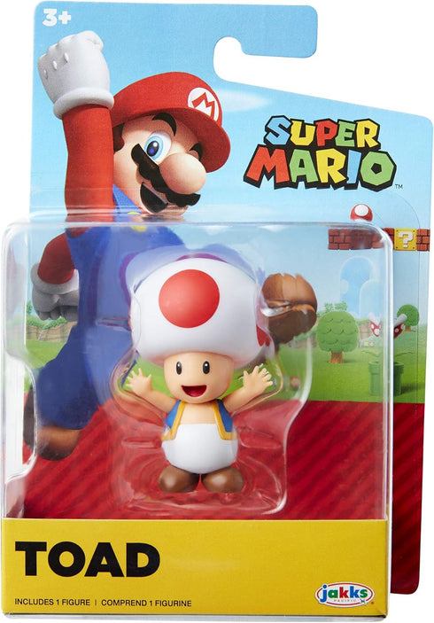 Super Mario Action Figure 2.5 Inch Red Toad Collectible Toy...