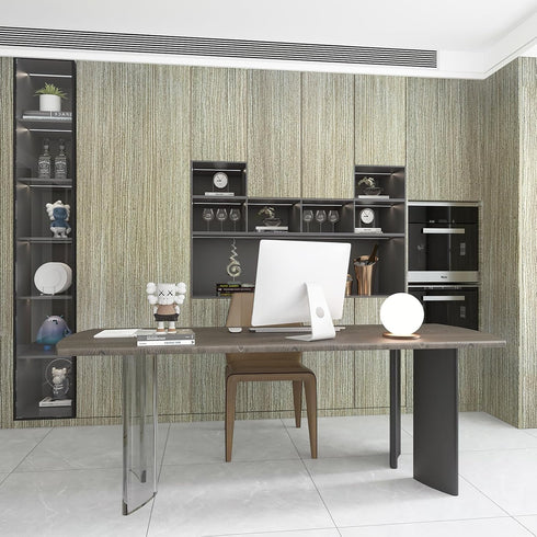 Gray Wood Wallpaper Peel and Stick Brown Wood Grain Contact Paper 16"×118", Oak Bamboo Texture Waterproof Adhesive Removable Matte Thick Rustic Vi...