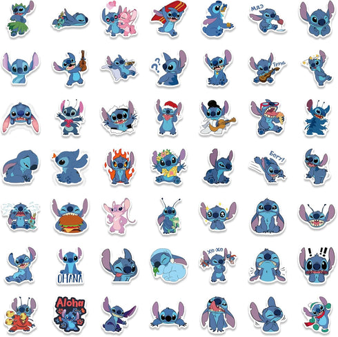 100Pcs Stitch Cartoon Stickers for Kids and Teen, Cool Cartoon Lilo Stitchs Waterproof Vinyl Decal for Girl Adult Water Bottle, Skateboard, Phone,...