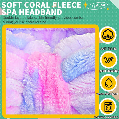 WSYUB Spa Headbands for Girls, Skincare Headband Kids,Headband for Washing Face, Makeup Headbands,Sleepover Party Headband for Teens,8pcs...