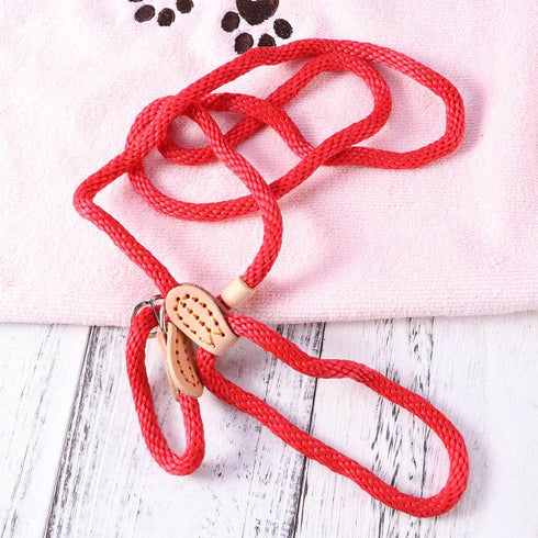 POPETPOP Nylon Dog Slip Training Leash Collar Rope for Pets Training (Red)...