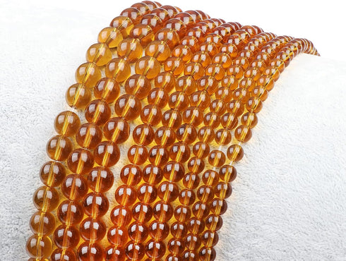 38pcs 10mm Natural Stone Beads,Gemstone Round Loose Beads for DIY Bracelet Necklace Earrings,Stone Beads for Jewelry Making(Amber Crystal)...