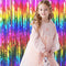 2 Packs Rainbow Party Decorations, Rainbow Foil Fringe Curtain Neon Backdrop Metallic Tinsel Photo Booth Props for Birthday Gay Pride Day Bachelor...