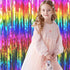 2 Packs Rainbow Party Decorations, Rainbow Foil Fringe Curtain Neon Backdrop Metallic Tinsel Photo Booth Props for Birthday Gay Pride Day Bachelor...