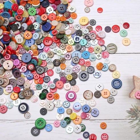 About 1000 Small Resin Buttons, Sewing DIY Craft Buttons, Hand-Painted Decorative Buttons Multicolor Series...