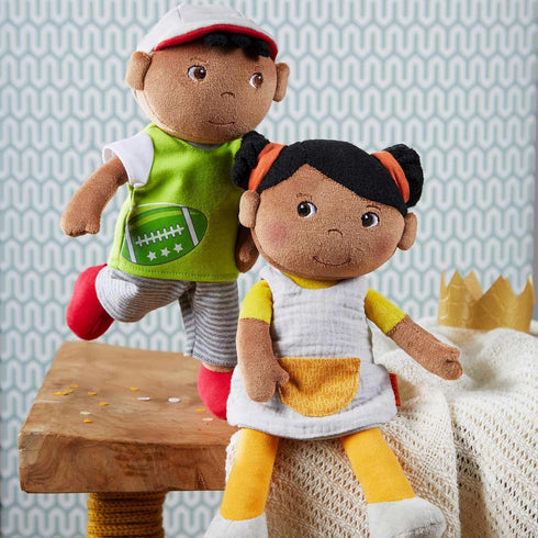 HABA Snug Up Soft Doll Mason- 11.5" Soft Boy Doll with Black Hair (Machine Washable)...