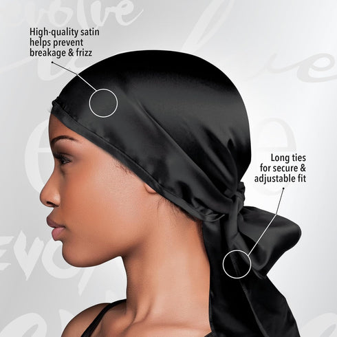 Evolve Satin Wrap Scarf, Black...