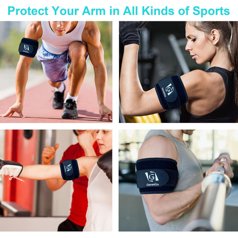 Bicep & Tricep Tendonitis Brace Compression Sleeve - Pain Relief for Bicep and Tricep Muscle Strains, Upper Arm Support (L/XL Width-4")...