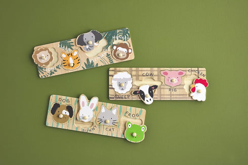 Mud Pie Children's Knob Puzzle, Safari...