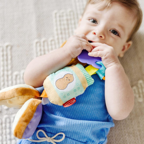 Melissa & Doug Multi-Sensory PB&J Take-Along Clip-On Baby Toy | Sensory toy for Infants | Developmental Toy for Toddlers | 0+ | Gift for Baby Boys...