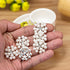 24 pcs Pearl Buttons Rhinestone Crystal Silver Flatback Beads Brooches Elegant Embellishment Accessory DIY Craft for Wedding Party Bags Shoes Dres...