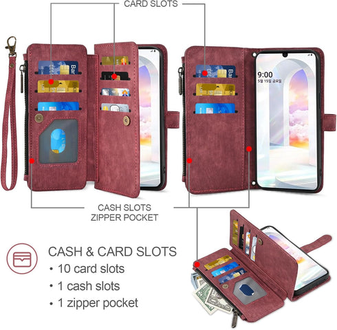 Asuwish Phone Case for LG Velvet 5G/LGVelvet Verizon G5 UW T-mobile 2020 Wallet Cover and Tempered Glass Screen Protector Leather Flip Card Holder...