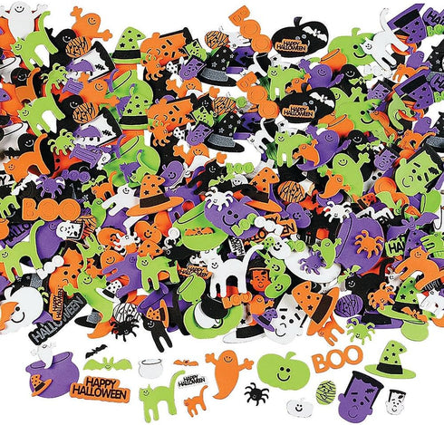 OTC 500 Assorted Halloween Foam Craft Stickers - Self Adhesive Shapes...