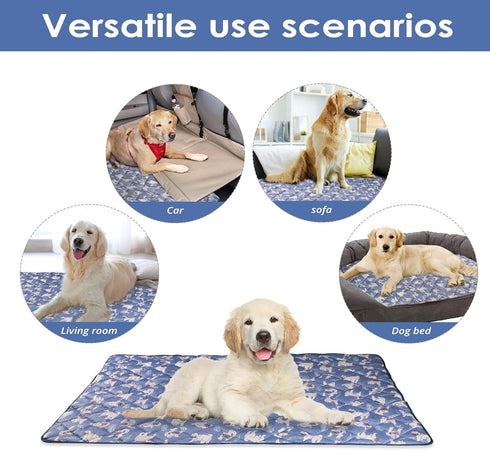 Langsprit Dog Cooling Mat, Washable Dogs Cats Pet Non-Toxic Cooling Pads Summer Sleeping Kennel Mats?Pet Self Cool Ice Blanket for Indoor & Outdoo...