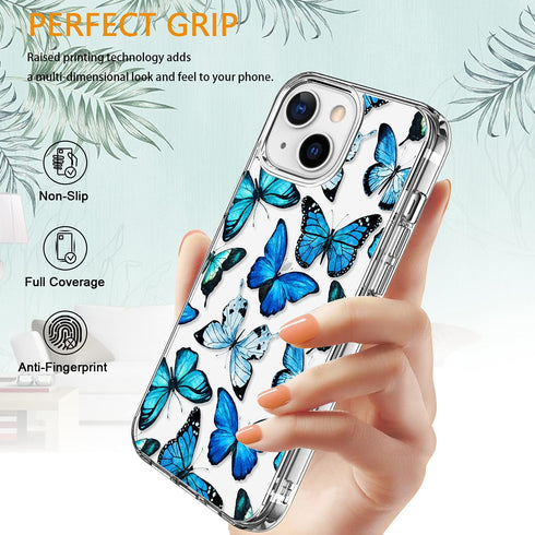 LUHOURI Designed for iPhone 13 Mini Case with Screen Protector - Crystal Acrylic Clear for Women and Girls - Slim Fit Protective Phone Cover 5.4" ...
