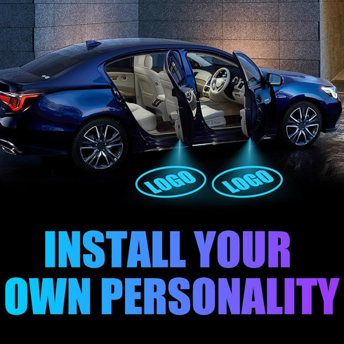 Custom Car Door Lights Projector 2PCS Customized Logo Car Door Lights Rechargeable Wireless LED HD Welcome Light Shadow Ghost Lights Fit for All C...