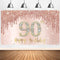 Happy 90th Birthday Banner Backdrop Decorations for Women, Rose Gold 90 Birthday Party Sign Supplies, Pink 90 Year Old Birthday Poster Background ...