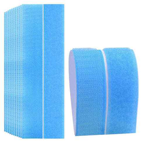 Industrial Strength Hook Loop Tape - Melsan 1x7 Inch 12 Pairs Heavy Duty Hook and Loop Strips with Adhesive for Classroom DIY, Home, Office Use| B...