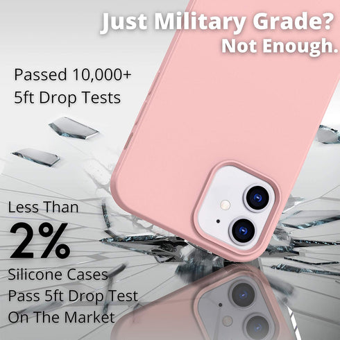 IceSword iPhone 12 Mini Case Pink Sand, Thin Liquid Silicone Case, Matte Cute Pink, Soft Silk Microfiber Cloth, Gel Rubber Full Body, Cool Protect...