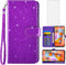 Asuwish Phone Case for Samsung Galaxy A11/M11 with Tempered Glass Screen Protector and Glitter Wallet Cover Cell Accessories Card Holder Slot Stan...