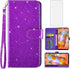 Asuwish Phone Case for Samsung Galaxy A11/M11 with Tempered Glass Screen Protector and Glitter Wallet Cover Cell Accessories Card Holder Slot Stan...
