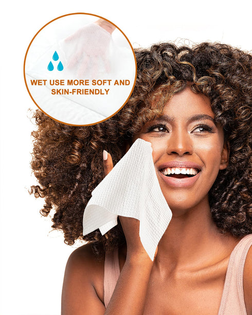 Disposable Face Towel,Biodegradable Facial Towels,Extra Thick Soft Large Clean Facial Towels Plant Fiber Facial Washcloth Dry Wipes for Sensitive ...