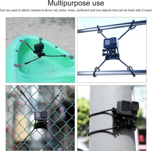 10-in-1 Gopro Fence Mount Upgraded Hook Chain Link for Hero 12 11 10 9 8 Max Session/Insta360/Action Digital Cameras/Smartphones-Ideal Backstop fo...