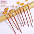 Fan Paint Brush Set of 9 Pcs, Professional Artist Acrylic Paint Brushes Set with Long Wood Handles Anti-Shedding Nylon Hair for Acrylic Watercolor...