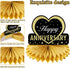 Happy Wedding Anniversary Decorations Table Honeycomb Centerpiece, 8pcs Anniversary Theme Party Supplies for Adult, 10th 25th 30th 40th 50th 60th ...