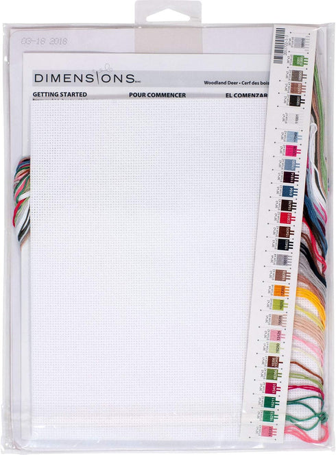 Dimensions Counted Kit, Woodland Deer Christmas Cross Stitch, 12'' x 12''...